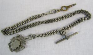 Silver watch chain and fob Birmingham 1913 total weight 1.