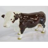 Beswick Hereford polled bull no 2549A L 22 cm