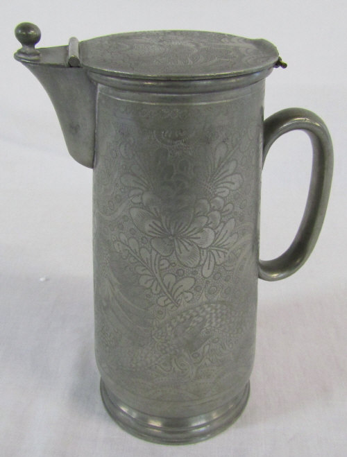 Kut Hing Swatow 19th century Chinese pewter jug H 20 cm