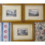 3 framed sporting prints 32 cm x 26 cm (size including frame) & 2 further prints not shown in