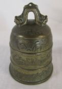 19th century Chinese bronze bell H 17 cm