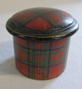 Tartan ware wooden lidded box H 6.