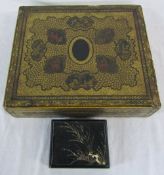 2 18th century Chinese black lacquered boxes L 29.
