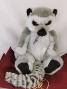 Modern jointed teddy bear / lemur by Charlie Bears 'Bandit' designed by Isabelle Lee L 45 cm