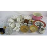 Box of assorted ceramics inc Duchess and glassware