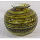 Isle of Wight studio glass large tortoiseshell pot H 16 cm D 18 cm