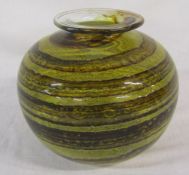 Isle of Wight studio glass large tortoiseshell pot H 16 cm D 18 cm