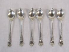 Set of 6 silver teaspoons Sheffield 1918 weight 2.