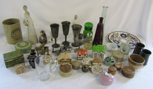 Selection of pewter, brassware,