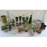Selection of pewter, brassware,
