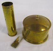 WWI lidded pot trench art,