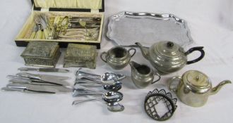 Assorted silver plate and pewter