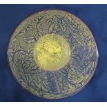 Rare Isle of Wight studio glass Elizabethan tapestry pattern plate (not made in production,