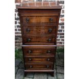 Regency style mahogany miniature chest on chest.
