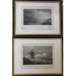 Pair of engravings 'Going to the Mill' and 'Rhyl Sands' painted by David Cox and engraved by J B