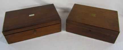 2 wooden boxes (with keys) L 40 cm and 36.