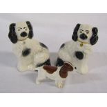 Pair of Beswick Staffordshire dogs H 15 cm and a Beswick spaniel