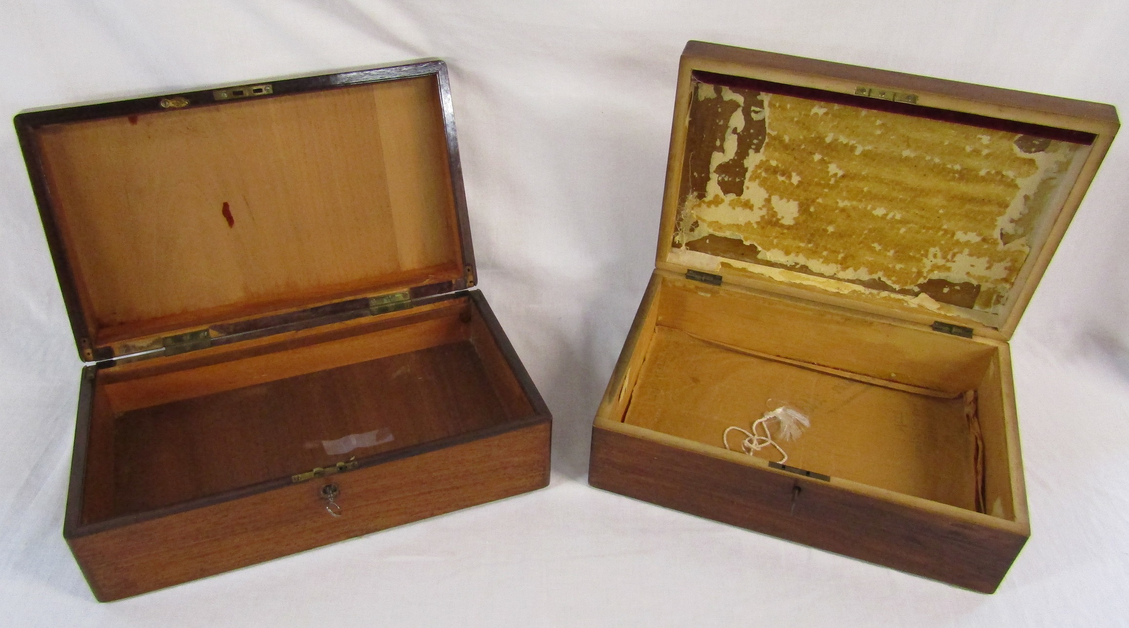 2 wooden boxes (with keys) L 40 cm and 36. - Image 2 of 2