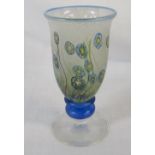 Isle of Wight Studio glass 'Forget me not' goblet H 13.