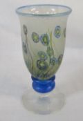 Isle of Wight Studio glass 'Forget me not' goblet H 13.
