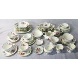 Large quantity of Coalport and similar Crescent table wear with floral design.