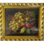 Victorian oil on canvas of still life signed C Balle 38 cm x 33 cm (size including frame) (scratch