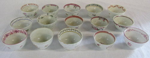 Selection of 18th/19th century Chinese and English tea bowls (af)