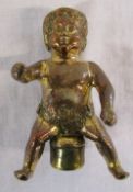 18th century Bacchanalian gilt/copper seated figure H 9 cm