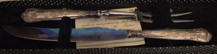 Silver handled carving set