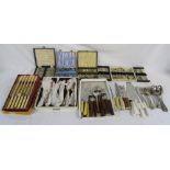 Various silver plated cutlery etc