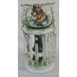Large ornate glass lustre H 35 cm
