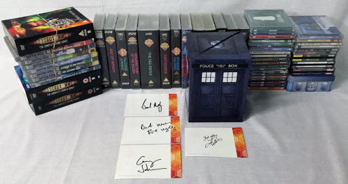 Dr Who DVDs including collectors edition box sets & and others, 4 cast member's signatures,