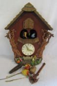 Disney's Winnie the Pooh musical cuckoo clock by Danbury Mint (untested) H 39 cm