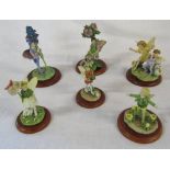 Set of 6 Flower Fairies figurines (Cicely Mary Barker) inc the bugle fairy,