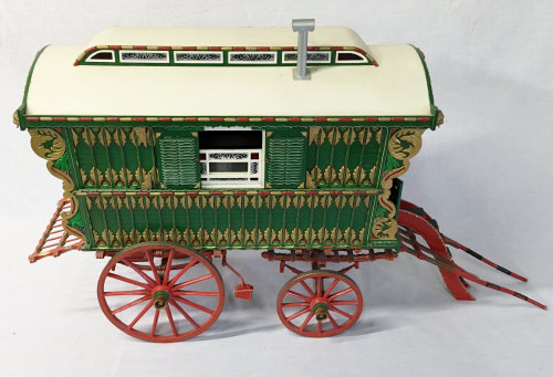 Hand built Gypsy caravan with removable roof and furnishings Ht 50cm L 82cm