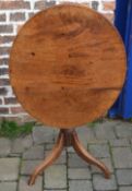 Georgian mahogany tilt top table on tripod legs with boxwood stringing