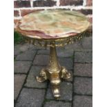 Small gilt effect table with onyx top