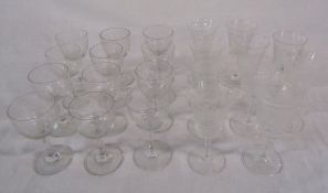 Set of 12 Edwardian port glasses & a set of 10 sherry glasses