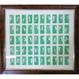 Framed set of Player's cigarette cards relating to tennis players 59 cm x 52 cm (size including