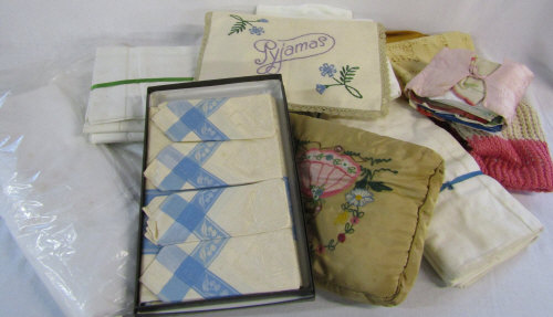 Selection of linens etc