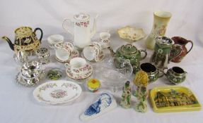 Various ceramics and glassware inc Crown Devon, Delft,