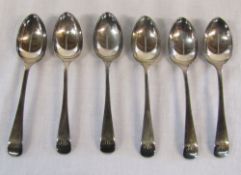 Set of 6 silver teaspoons Sheffield 1906 weight 4.