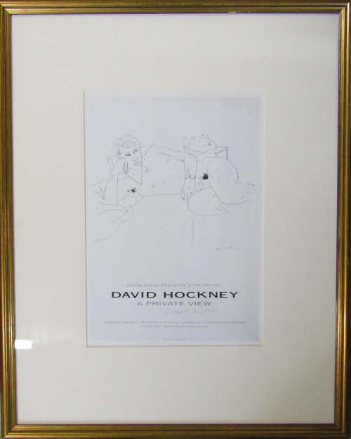 Lithographic exhibition poster by David Hockney (b.