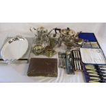 Quantity of silver plate inc cutlery,