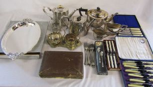 Quantity of silver plate inc cutlery,