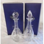 2 boxed Edinburgh Crystal glass decanters