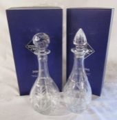 2 boxed Edinburgh Crystal glass decanters