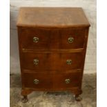 Small Georgian style bow fronted chest of drawers