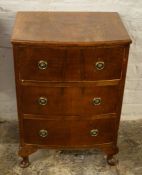 Small Georgian style bow fronted chest of drawers
