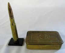 Princess Mary WWI Christmas tin (af) and a bullet lighter